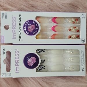 Brand New 2CT BUNDLE  IMPRESS THE NO GLUE MANI False Nails